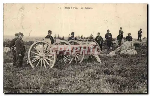 Cartes postales Militaria Ecole a feu Canons