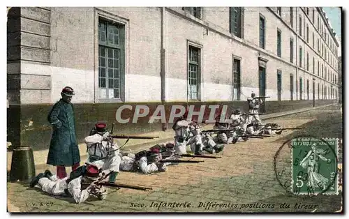 Cartes postales Militaria Infanterie Differentes positions du tireur