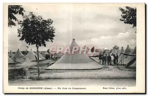 Cartes postales Militaria Camp de Sissonne Un coin du campement