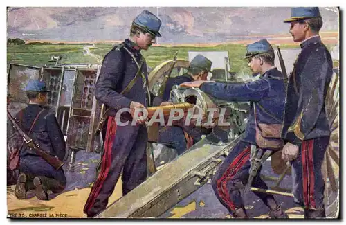 Cartes postales Militaria Chargez la piece Canon