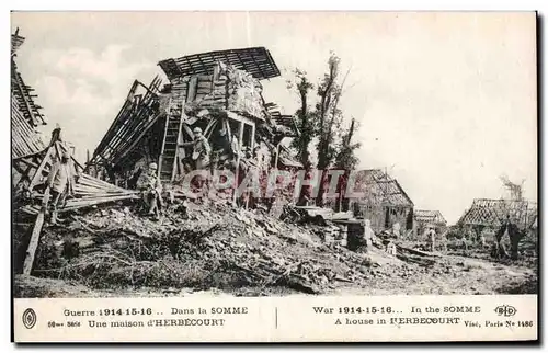 Ansichtskarte AK Militaria Dans la Somme Une maison d Herbecourt