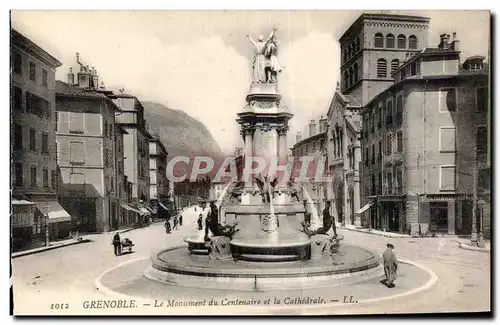 Dauphine - Grenoble - Le Monument du Centenaire et la Cathedrale - Cartes postales