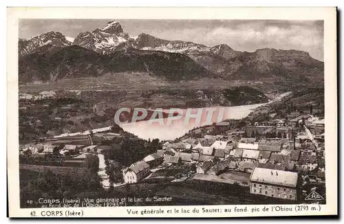 Corps - Vue Generale et le lac du Sautet au fond le pic de l Obiou - Ansichtskarte AK