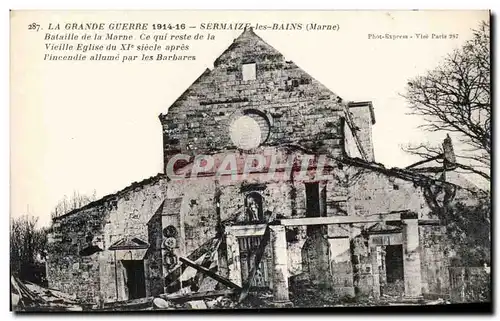 Cartes postales Militaria Grande guerre de 1914 Bataille de la Marne Sermaize les Bains