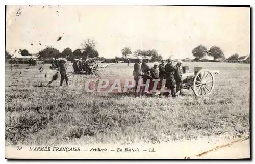 Ansichtskarte AK Militaria ARtillerie En batterie