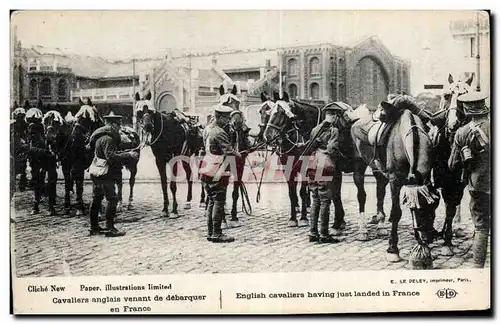 Cartes postales Militaria Cavaliers anglais venant de debarquer en France