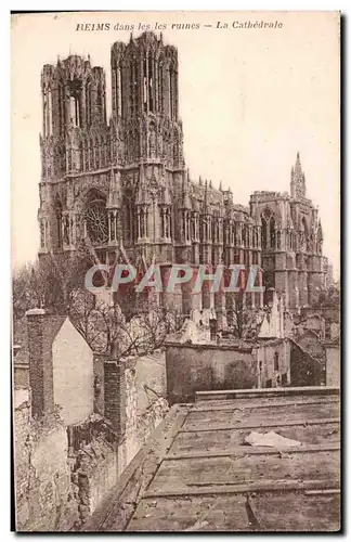 Cartes postales Militaria Guerre 1914 Reims dans les ruines