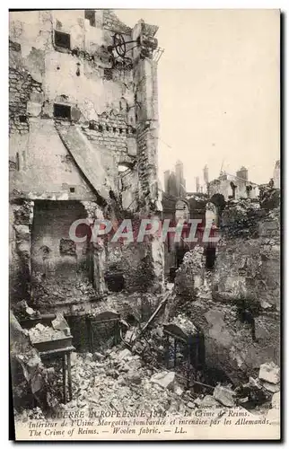 Cartes postales Militaria Guerre 1914 Reims Interieur de l usine Margotin bombardee et incendiee par les alleman