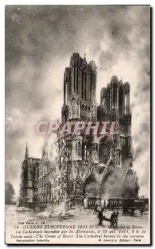 Cartes postales Militaria Cathedrale de Reims