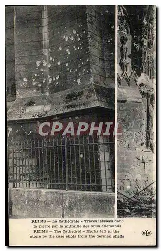 Cartes postales Militaria Reims La cathedrale