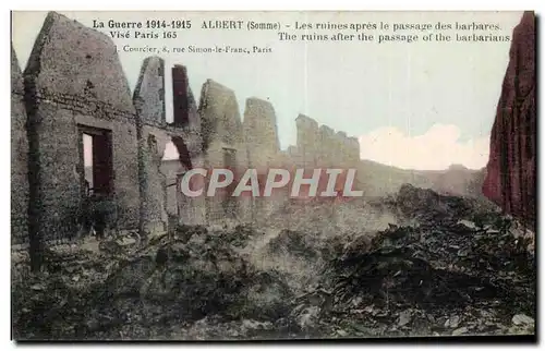 Ansichtskarte AK Militaria Albert Les ruines apres le passage des barbares