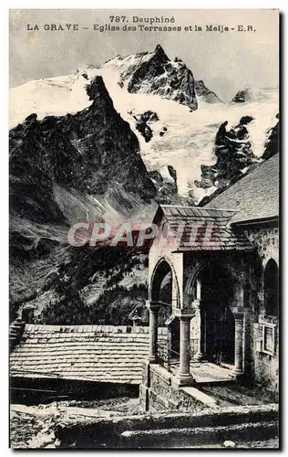 La Grave - Eglise des Terrasse et Meije - Cartes postales