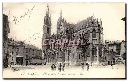 Voiron - L Eglise et la Place Saint Bruno - Ansichtskarte AK