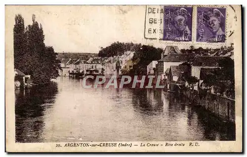 Indre - Argenton sur Creuse - La Creuse - rive droite - Cartes postales