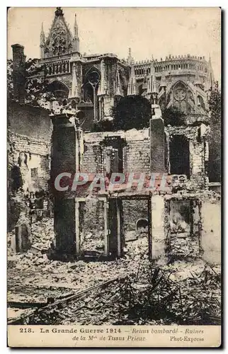 Ansichtskarte AK Militaria Les ruines de la grande guerre Reims Ruines de la Maison de Tissus Prieur