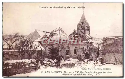 Ansichtskarte AK Militaria Les ruines de la grande guerre Les meneux L eglise bombardee par les obus allemands