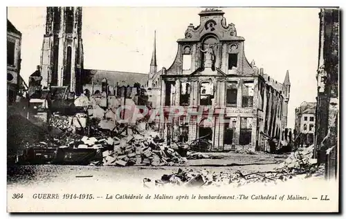 Ansichtskarte AK Militaria Bataille de la Marne La cathedrale de Malines apres le bombardement