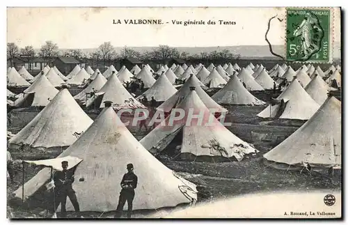 Cartes postales Militaria la Valbonne Vue generale des tentes