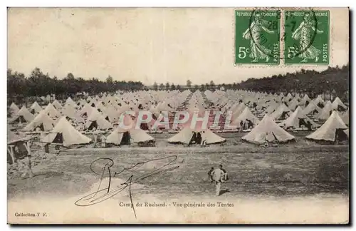 Cartes postales Militaria Camp du Ruchard Vue generale des tentes