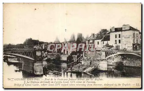 Cartes postalesGuerre de 1914Pont de la Ferte sous Jouarre detruit par les anglais