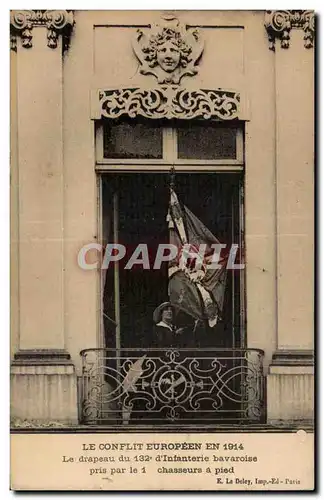 Ansichtskarte AK Militaria Guerre de 1914 Le drapeau du 132eme regiment d infanterie bavaroise pris par les 1 cha