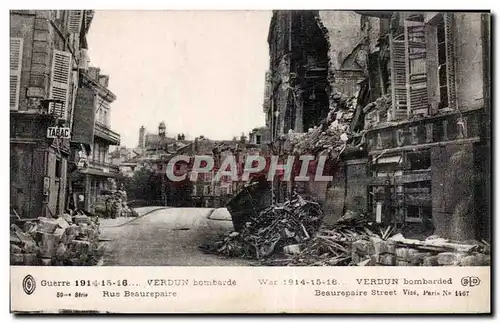 Ansichtskarte AK Militaria Verdun bombarde Rue Beaurepaire