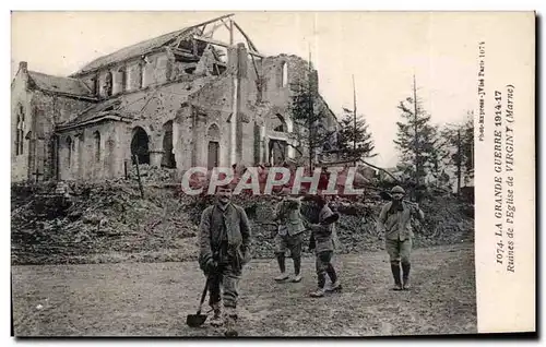 Ansichtskarte AK Militaria La grande guerre 1914 1917 Ruines de l eglise de Virginy Marne