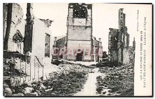 Ansichtskarte AK Militaria La grande guerre 1914 1918 Saint Hilaire le Grand La facade de l eglise