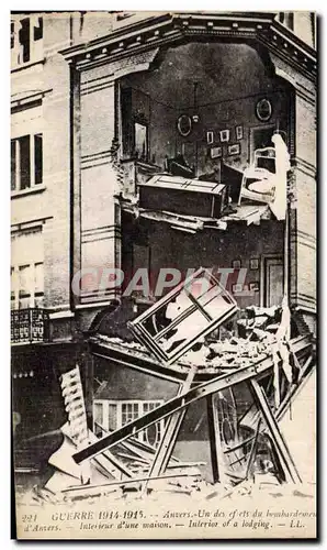 Cartes postales Militaria Guerre 1914 Anvers Un des effets du bombardement