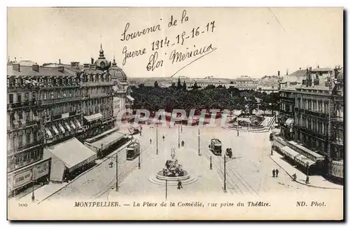 Cartes postales Montpellier Place de la Comedie Vue prise du theatre Esplanade Tramway