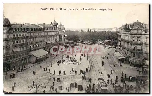 Cartes postales Montpellier Place de la Comedie Perspective