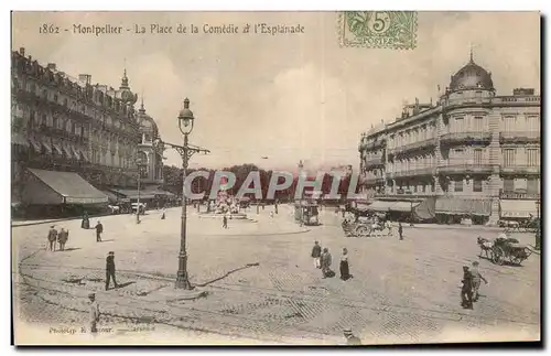 Cartes postales Montpellier La place de la comedie et l esplanade