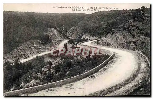 Cartes postales Environs de Lodeve Cote St Pierre de la Fage Le lacet du Pont noir