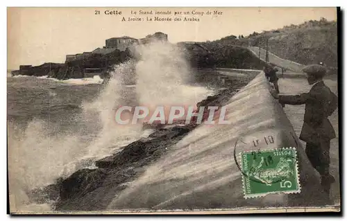 Ansichtskarte AK Cette Le stand inonde par un coup de mer A droite la montee des arabes