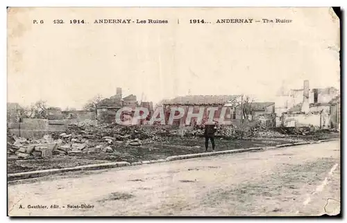 Cartes postales Militaria Andernay Les ruines