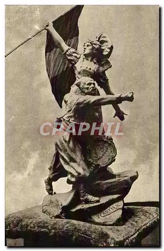 Cartes postales Militaria Statue Marianne Soldat Cartier