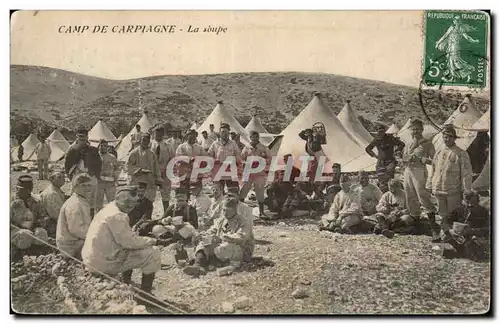 Cartes postales Militaria Camp de Carpiagne la soupe