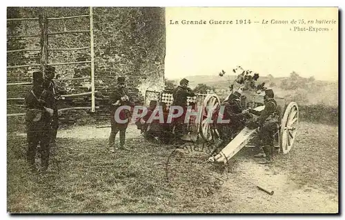 REPRO Militaria La grande guerre 1914 le canon de 75 en batterie