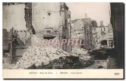 Cartes postales Militaria Reims Rue de lille