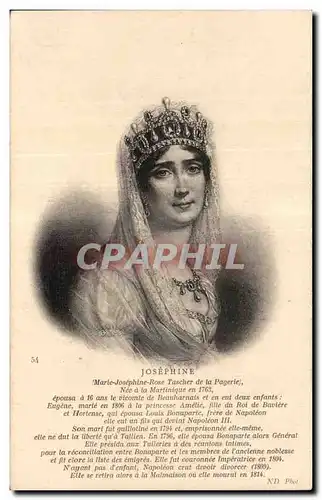 Cartes postales Fantaisie Josephine Napoleon