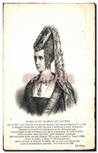 Cartes postales Fantaisie Isabelle ou Isabeau de Baviere