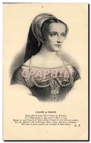 Ansichtskarte AK Fantaisie Claude de France Reine fille de Louis XII et d Anne de Bretagne