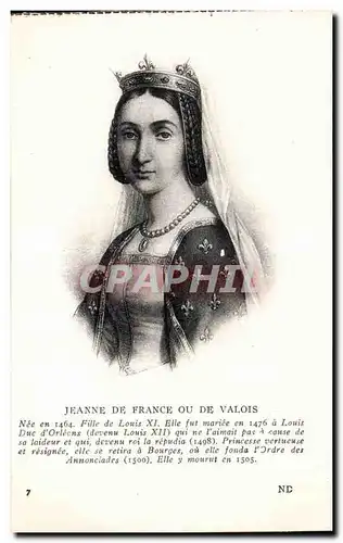 Cartes postales Fantaisie Jeanne de France ou de Valois