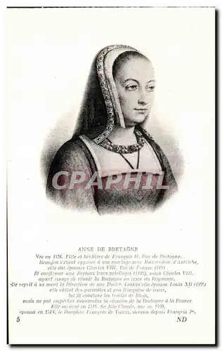 Familles Royales - Royal family - Anne de Bretagne - Ansichtskarte AK