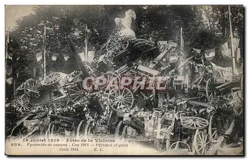 Paris - 8 - Fete de la Victoire - 14 Juillet 1919 - Coq Pyramide de Canons - Coq - Ansichtskarte AK