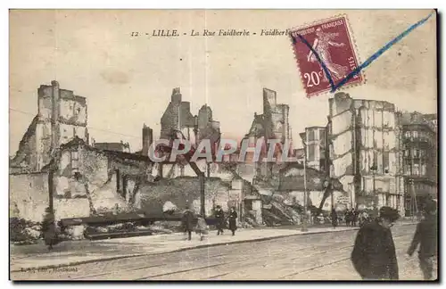 Cartes postales Militaria Lille la rue Faidherbe