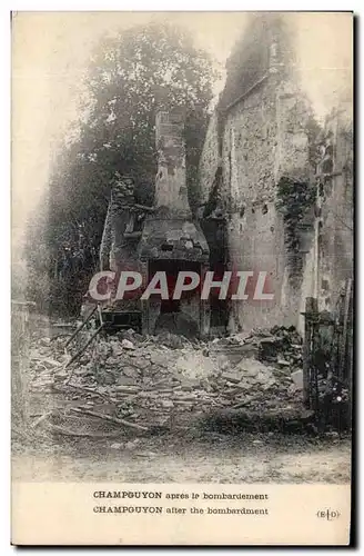 Ansichtskarte AK Militaria Champguyon apres le bombardement