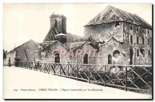 Cartes postales Vieux Thann Eglise bombardee par les Allemands