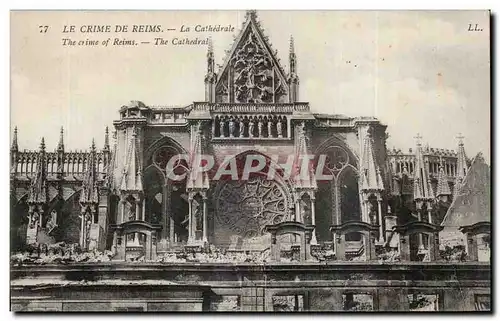 Ansichtskarte AK Crime de Reims La cathedrale