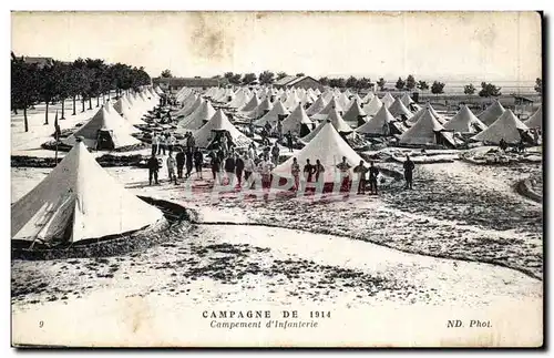 Ansichtskarte AK Militaria Campagne de 1914 Campement d infanterie